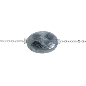 Bracelet En Acier Rcha Ne Avec Pierre Naturelle Labradorite Amiti