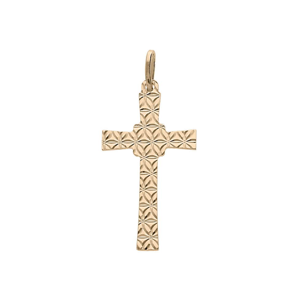 Pendentif en argent et dorure jaune croix diamanté étoile