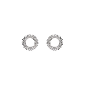 Boucles d\'oreille argent rhodi claire rond vid perl - Vue 1