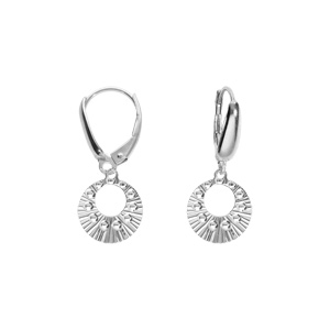 Boucles d\'oreille dormeuse argent rhodi cercle martel - Vue 1