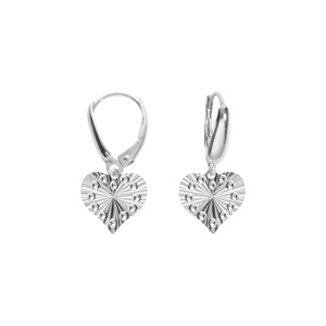 Boucles d\'oreille dormeuse argent rhodi coeur martel - Vue 1