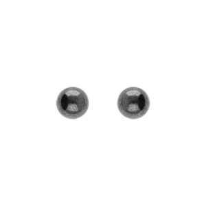 Boucles d\'oreille tige argent rhodi boule hematite 4mm - Vue 1