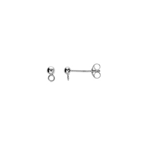 Boucles d\'oreille tige boule de 3mm en argent rhodi pour charm\'s  personaliser - Vue 1