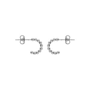 Boucles d\'oreille tige croles argent rhodi boules - Vue 1