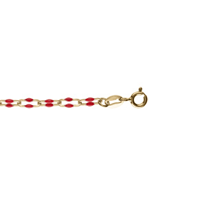 Bracelet argent dor olives rsine rouge rglable 15  18cm - Vue 1