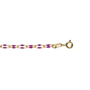 Bracelet argent dor olives rsine violet translucide rglable 15  18cm - Vue 1