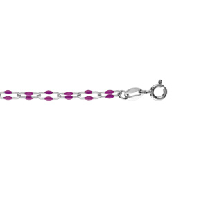 Bracelet argent rhodi olives rsine violet translucide rglable 15  18cm - Vue 1