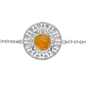 Bague 2203-B en Ambre véritable - Bijoux en Argent rhodié pour Femme