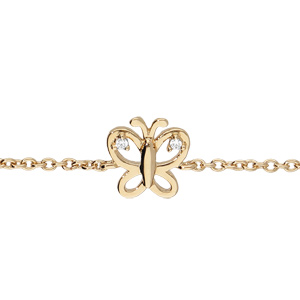 Bracelet enfant papillon plaqué or - bracelet bébé