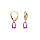 Boucles d'oreille dormeuse argent dor oxyde rectangulaire violet