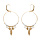 Boucles d'oreille en argent et dorure jaune anneau suspendu 35mm boules diamantes et blanches pampille transparentes et fermoir dormeuse