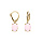 Boucles d'oreille dormeuse argent dor oxyde ovale 10 x 7.5mm rose opaque