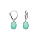 Boucles d'oreille dormeuse argent rhodi oxyde ovale 10 x 7.5mm vert opaque