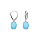 Boucles d'oreille dormeuse argent rhodi oxyde ovale 10 x 7.5mm bleu clair opaque