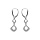 Boucles d'oreille dormeuse argent rhodi 2 cercles vid oxydes blancs