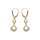 Boucles d'oreille dormeuse en argent dor jaune 2 cercles vid d'oxydes blancs