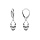 Boucles d'oreille dormeuse argent rhodi ovale martel