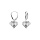 Boucles d'oreille dormeuse argent rhodi coeur martel