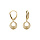 Boucles d'oreille dormeuse argent dor jaune cercle martel