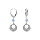 Boucles d'oreille dormeuse argent rhodi pastille martel avec 1 boule jade bleu ciel