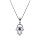 Collier en argent rhodi chane avec pendentif main de fatma et oxydes blancs et bleu 35+5cm