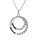 Collier en argent platin chane avec pendentif double cercle prnom  graver et oxydes blancs sertis 42+3cm