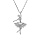 Collier en argent rhodi chane avec pendentif danseuse tutu oxydes blancs sertis 43cm rglable 41 et 39cm