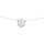 Collier argent rhodi fil nylon solitaire oxyde blanc 5mm rglable jusqu'a 50cm