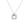 Collier argent rhodi pendentif carr oxydes blancs sertis rglable 38  42cm