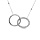 Collier argent rhodi chane boules 2 anneaux entrelacs 1 lisse et 1 perl rglable 42  45cm