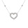 Collier argent rhodi chane boules coeur perl rglable 42  45cm