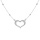 Collier argent rhodi chane boules avec coeur givr rglable 42  45cm