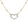 Collier argent dor chane boules avec coeur givr rglable 42  45cm