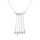 Collier argent rhodi 5 chanettes avec perles blanches rglable 42  45cm