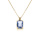 Collier argent dor pendentif rectangulaire oxyde bleu ciel rglable 42  44cm