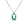 Collier argent rhodi pendentif rectangulaire oxyde bleu vert rglable 42  44cm