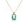 Collier argent dor pendentif rectangulaire oxyde bleu vert rglable 42  44cm