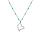 Collier en argent rhodi chane avec boules couleur turquoise avec pampille coeur 40+5cm