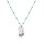 Collier en argent rhodi chane avec boules couleur turquoise avec pendentif attrape rve 40+5cm