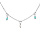 Collier en argent rhodi chane avec pampilles boules empierres couleur turquoise 40+5cm