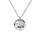 Collier en argent rhodi chane avec pendentif rond diamant longueur 40+5cm