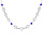 Collier argent rhodi motifs arbre de vie et perles bleues rglable 42  45cm