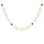 Collier argent dor motifs arbre de vie et perles  bleues rglable 42  45cm