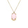 Collier argent dor pendentif ovale oxyde 10 x 7.5mm rose opaque rglable 42  45cm