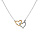 Collier argent rhodi 2 coeurs lisses dont 1 dor jaune rglable 40  44cm