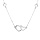 Collier argent rhodi coeurs lisses et oxydes blancs rglable 40  44cm