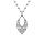 Collier argent rhodi chane boules pendentif ovale martel rglable 40  45cm