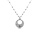 Collier argent rhodi chane boules pendentif cercle martel rglable 40  45cm