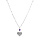 Collier argent rhodi chane boule pendentif coeur mpartel avec 1 boule jade violette vritable rglable 40  45cm