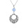 Collier argent rhodi pendentif rond martel avec 1 boule jade bleu ciel rglable 40  45cm